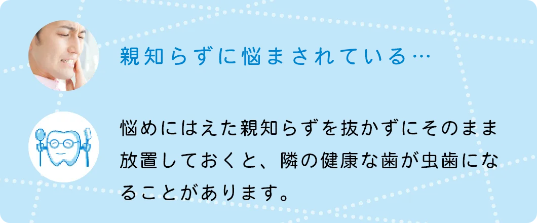 親知らずに悩まされている…
