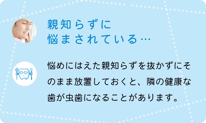 親知らずに悩まされている…